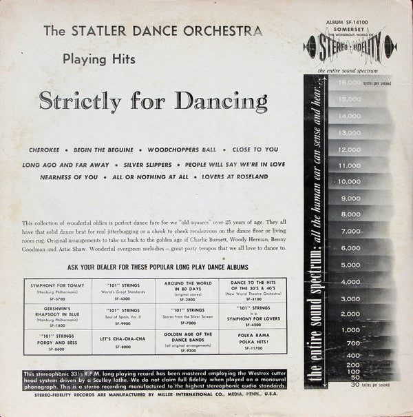 The Statler Dance Orchestra : ... Strictly For Dancing (LP)