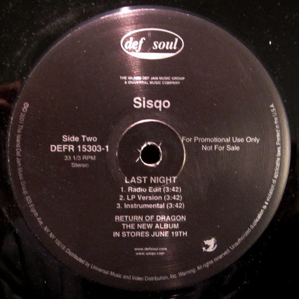 Sisqo : Can I Live / Last Night (12", Promo)