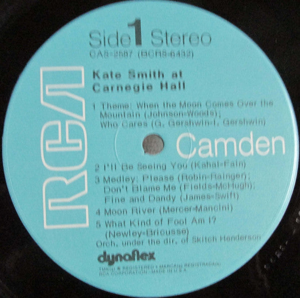 Kate Smith (2) : At Carnegie Hall (LP, Album, RE)