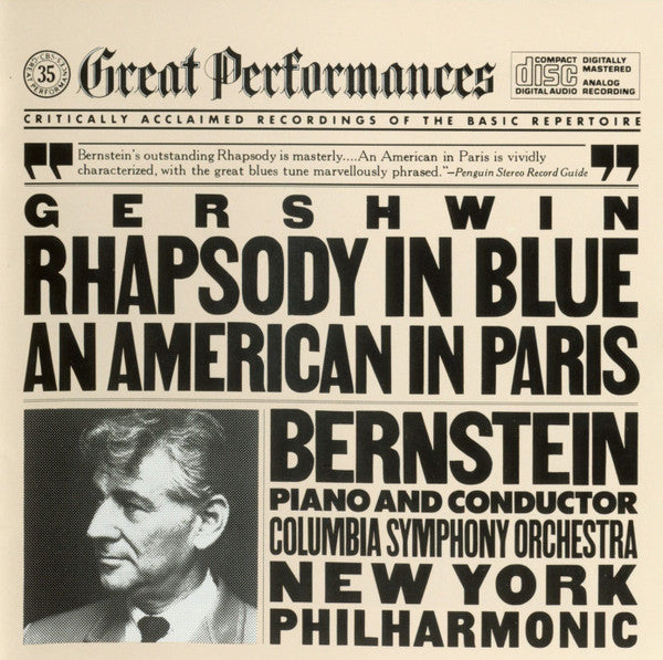 George Gershwin, Leonard Bernstein : Rhapsody In Blue / An American In Paris (CD, Album, RE)