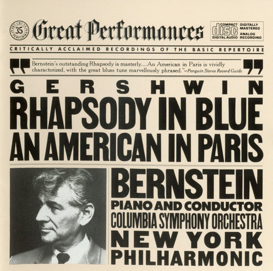 George Gershwin, Leonard Bernstein : Rhapsody In Blue / An American In Paris (CD, Album, RE)