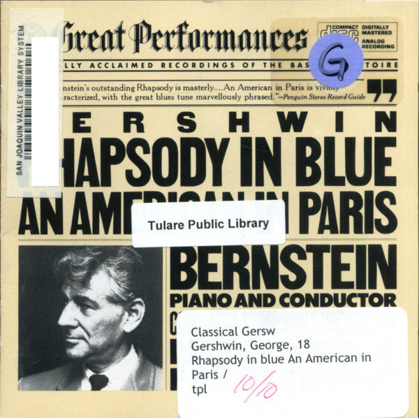 George Gershwin, Leonard Bernstein : Rhapsody In Blue / An American In Paris (CD, Album, RE)
