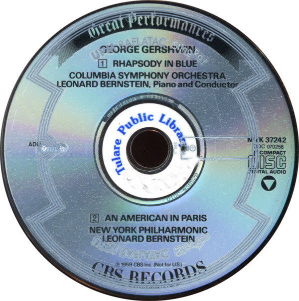 George Gershwin, Leonard Bernstein : Rhapsody In Blue / An American In Paris (CD, Album, RE)