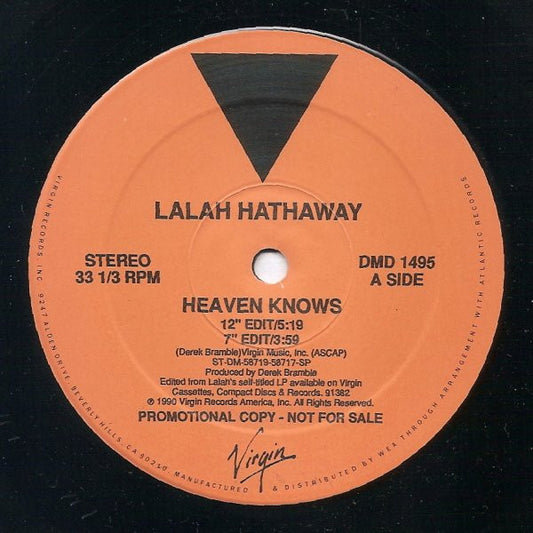 Lalah Hathaway : Heaven Knows (12", Promo)