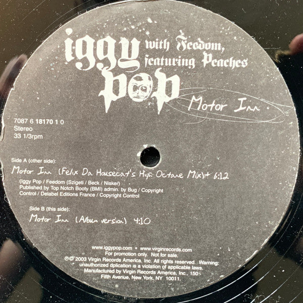 Iggy Pop With Feedom Featuring Peaches : Motor Inn (12", Promo)