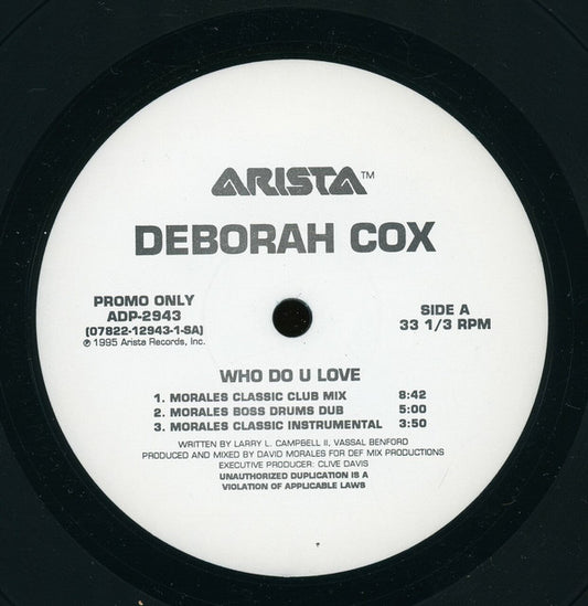 Deborah Cox : Who Do U Love (12", Promo)
