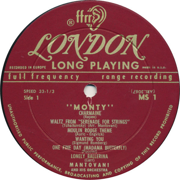 Mantovani And His Orchestra : Monty (LP, Comp, Ltd, Roc)