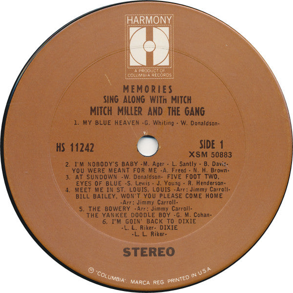 Mitch Miller And The Gang : Memories Sing Along With Mitch (LP, Album)