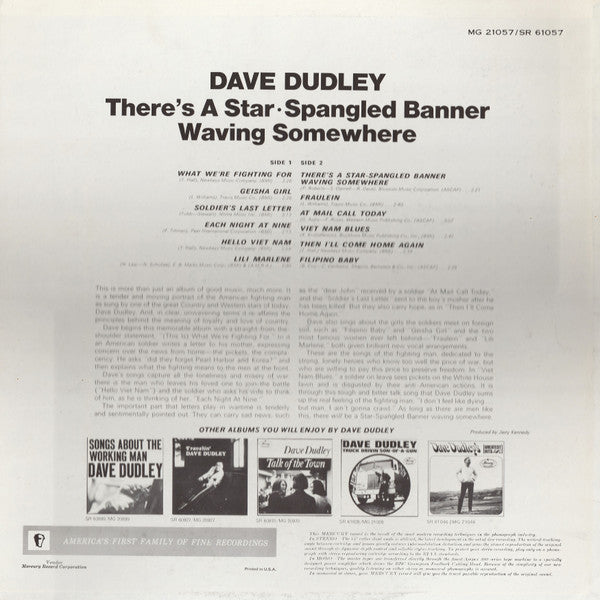 Dave Dudley : There's A Star Spangled Banner Waving Somewhere (LP, Album, Mono)