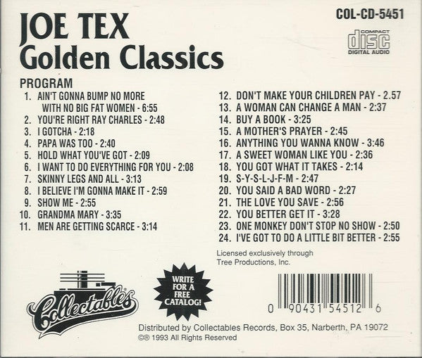 Joe Tex : Golden Classics (CD, Comp)