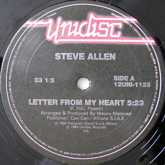 Steve Allen : Letter From My Heart (12")
