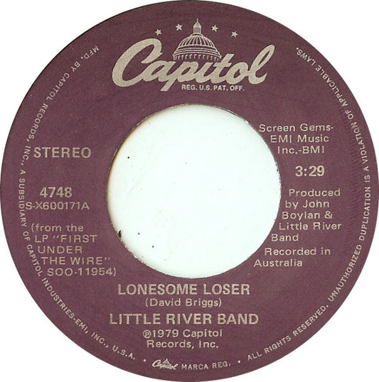Little River Band : Lonesome Loser (7", Win)