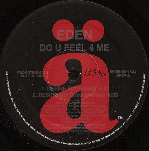 Eden : Do U Feel 4 Me (12", Promo)