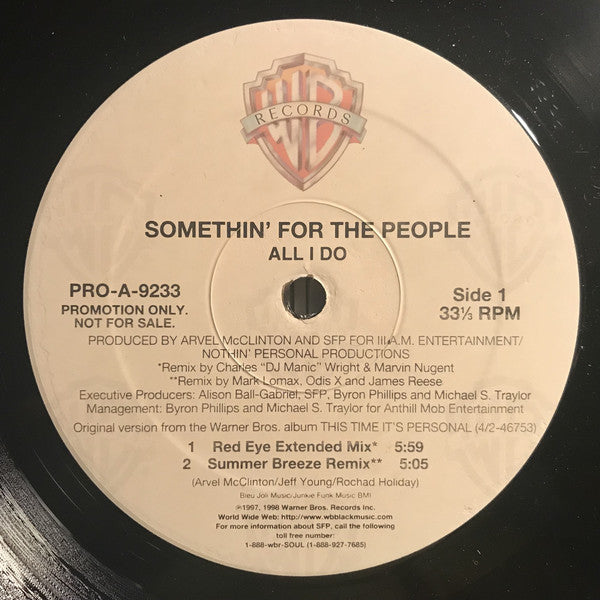 Somethin' For The People : All I Do (12", Promo)