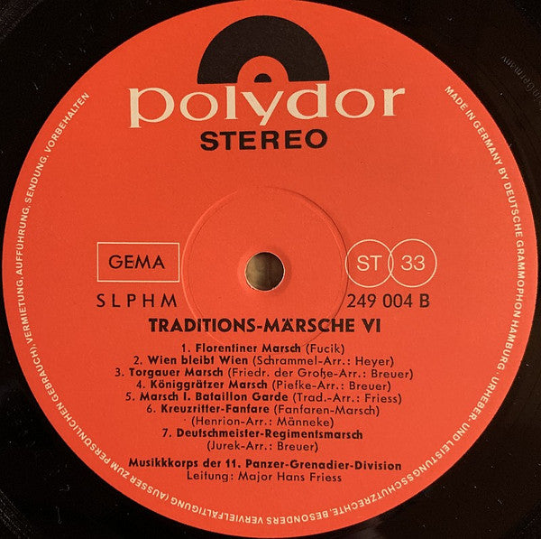 Musikkorps Der 11. Panzer-Grenadier-Division : Traditions-Märsche 6 (LP, Album)