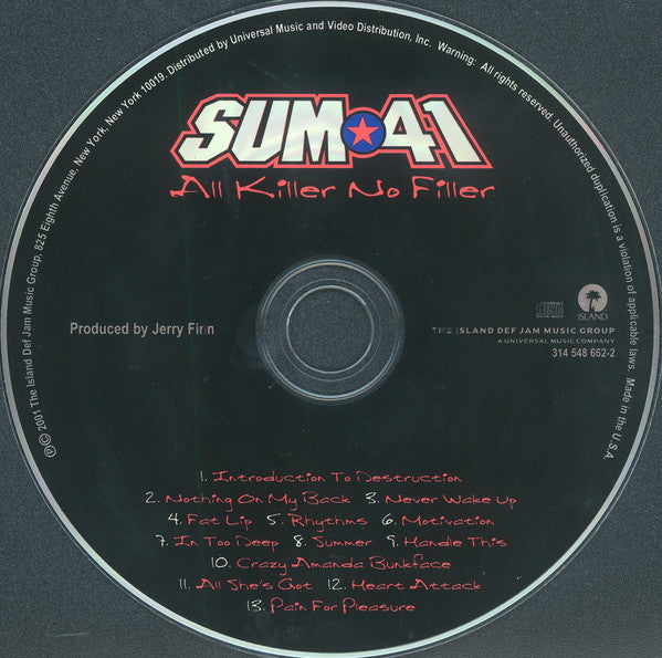 Sum 41 : All Killer No Filler (CD, Album, Enh)