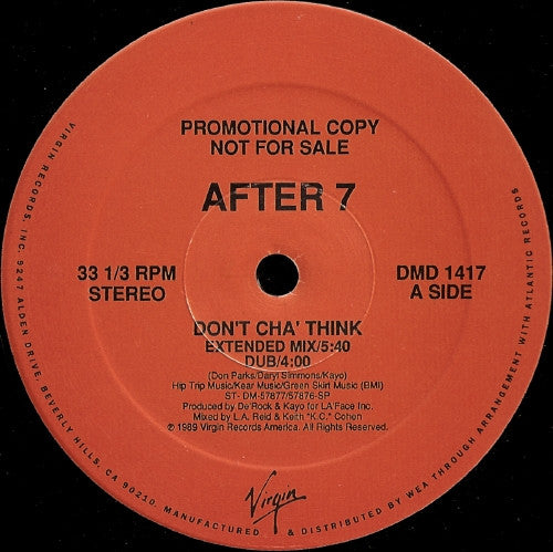 After 7 : Don't Cha' Think (12", Promo)