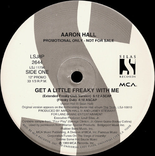 Aaron Hall : Get A Little Freaky With Me (12", Promo)