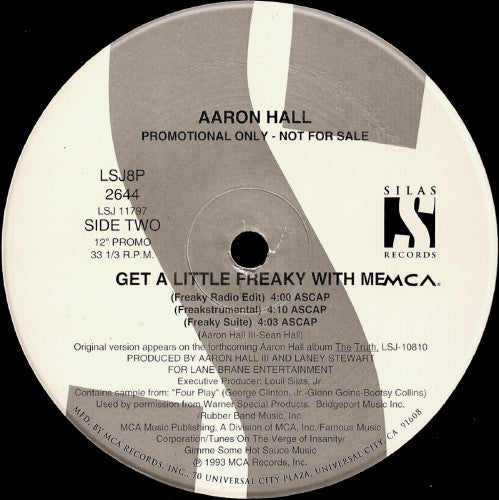 Aaron Hall : Get A Little Freaky With Me (12", Promo)