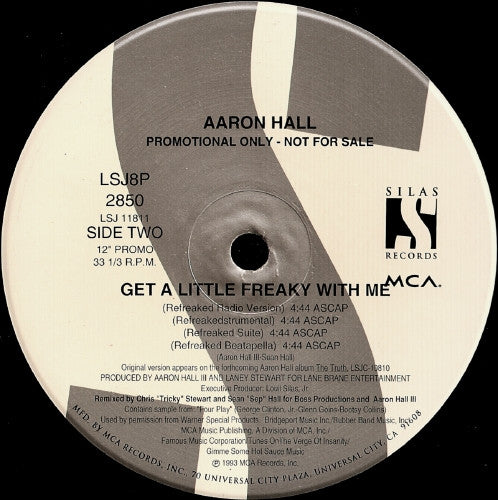 Aaron Hall : Get A Little Freaky With Me (12", Promo)