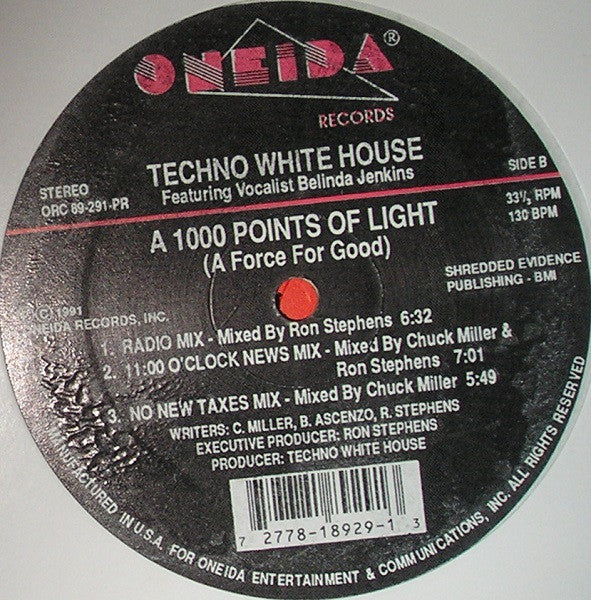 Techno White House Featuring Belinda Jenkins : A 1000 Points Of Light (A Force For Good) (12")