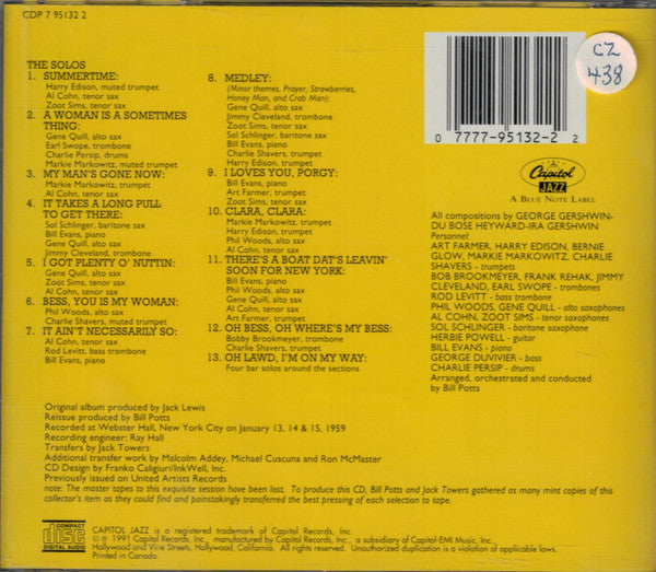 The Bill Potts Big Band : The Jazz Soul Of Porgy & Bess  (CD, Album, RE)