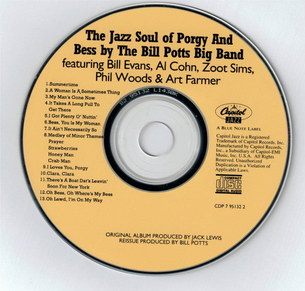 The Bill Potts Big Band : The Jazz Soul Of Porgy & Bess  (CD, Album, RE)