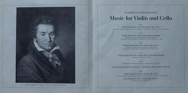 Ludwig Van Beethoven : Music For Violin And Cello Part One (5xLP, © P + Box, Comp, Box)