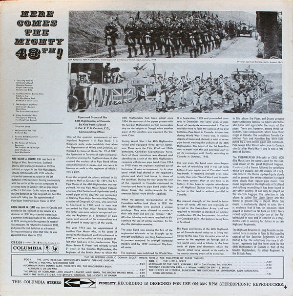 The 48th Highlanders Of Canada : Here Comes The Mighty 48th!  Twenty-Five Great Parade Favorites (LP)