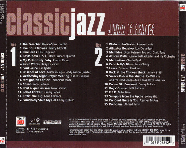 Various : Classic Jazz: Jazz Greats (2xCD, Comp)