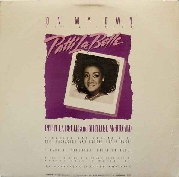 Patti LaBelle And Michael McDonald : On My Own (12" Version) (12", Pin)