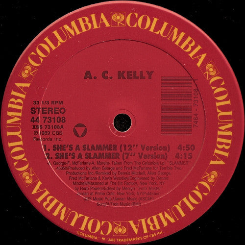 A.C. Kelly : She's A Slammer (12")