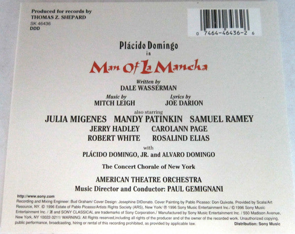 Plácido Domingo* : Man Of La Mancha (CD, Album)