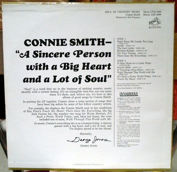Connie Smith : Soul Of Country Music (LP, Album, Mono)