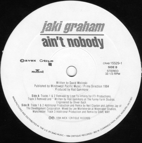 Jaki Graham : Ain't Nobody (12")