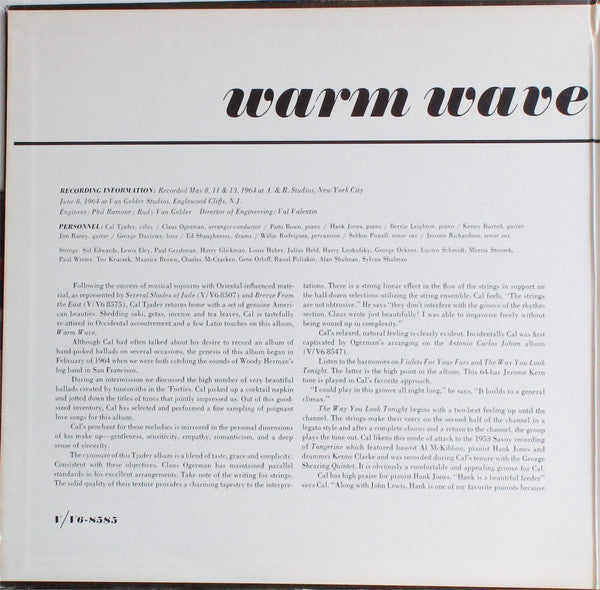 Cal Tjader : Warm Wave (LP, Album, Mono, Gat)