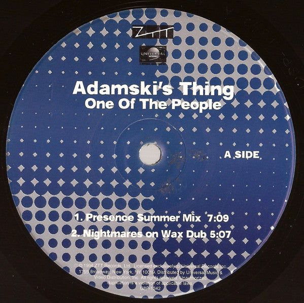 Adamski's Thing : One Of The People (12", Promo)