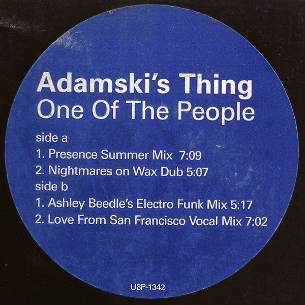 Adamski's Thing : One Of The People (12", Promo)