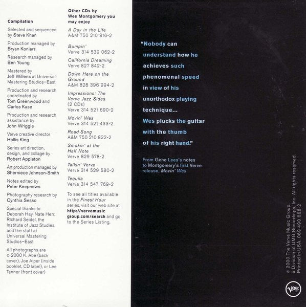 Wes Montgomery : Wes Montgomery's Finest Hour (CD, Comp)