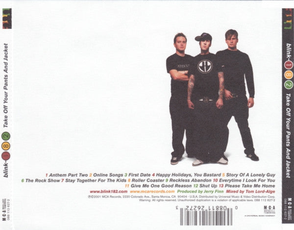 Blink-182 : Take Off Your Pants And Jacket (CD, Album)