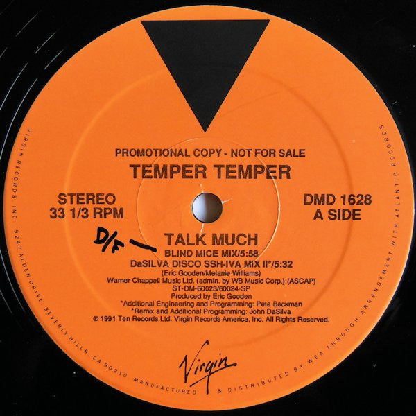 Temper Temper : Talk Much (12", Promo)