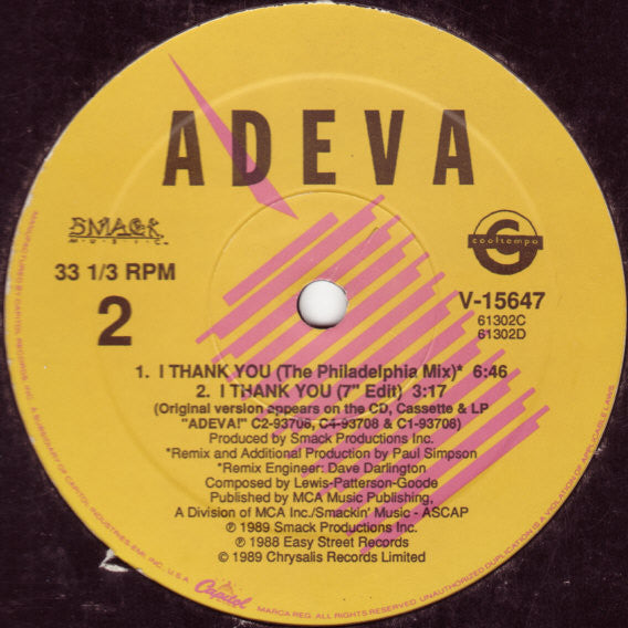 Adeva : I Thank You (12")