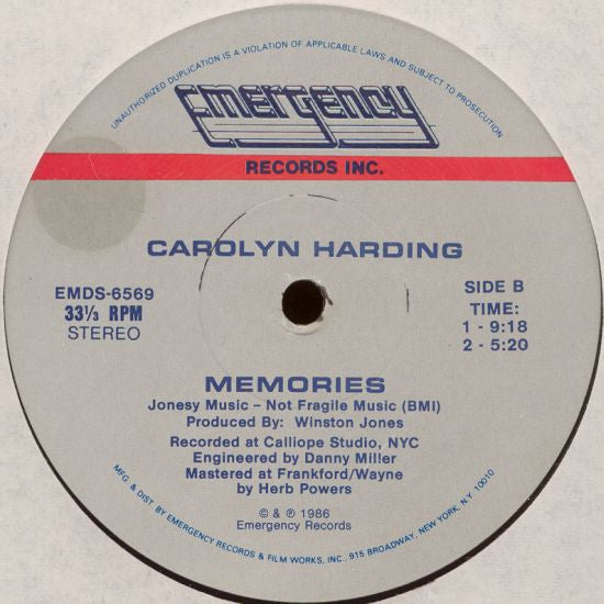 Carolyn Harding : Memories (12")