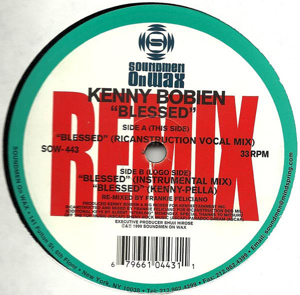 Kenny Bobien : Blessed (Frankie Feliciano Remixes) (2x12")