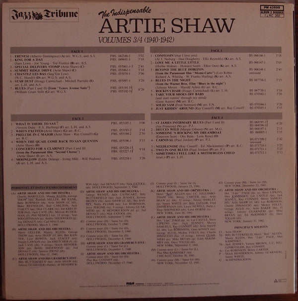 Artie Shaw : The Indispensable Artie Shaw Volumes 3/4 (2xLP, Comp, Gat)
