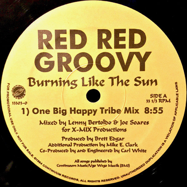 Red Red Groovy : Burning Like The Sun (12", Promo)