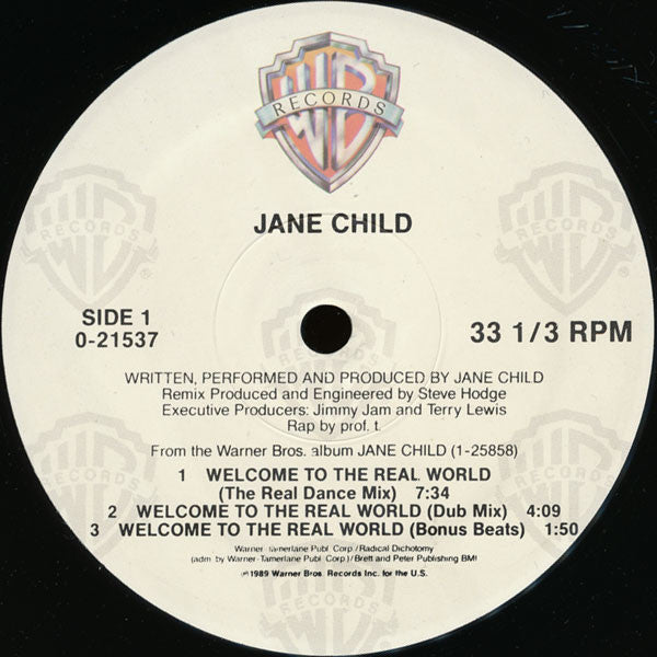 Jane Child : Welcome To The Real World (12")