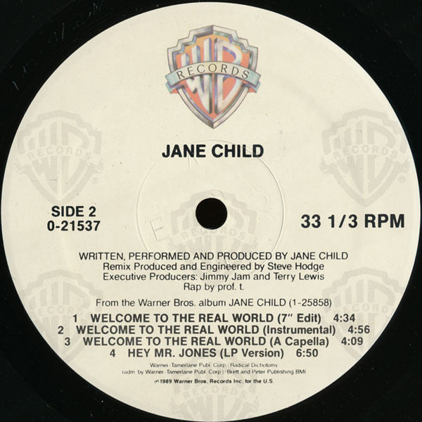 Jane Child : Welcome To The Real World (12")