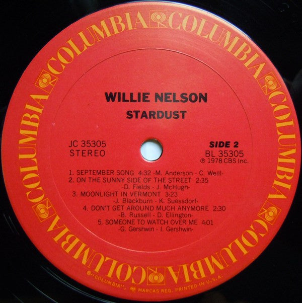 Willie Nelson : Stardust (LP, Album, San)