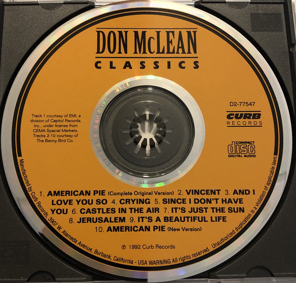 Don McLean : Classics (CD, Comp)